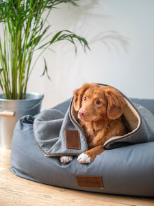 Sky Blue Heated Dog Bed